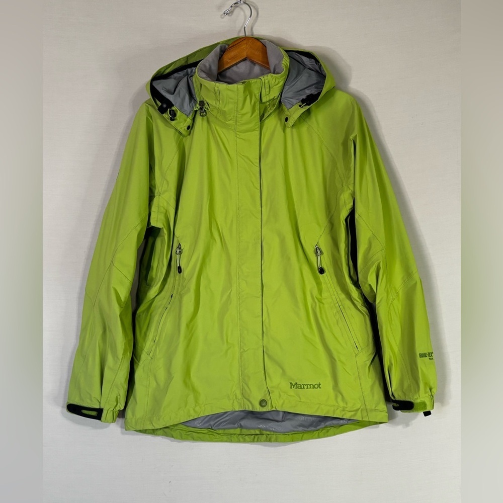 Marmot Gore-Tex XCR Jacket Women’s Green Hooded Waterproof Shell Hiking Ski Coat